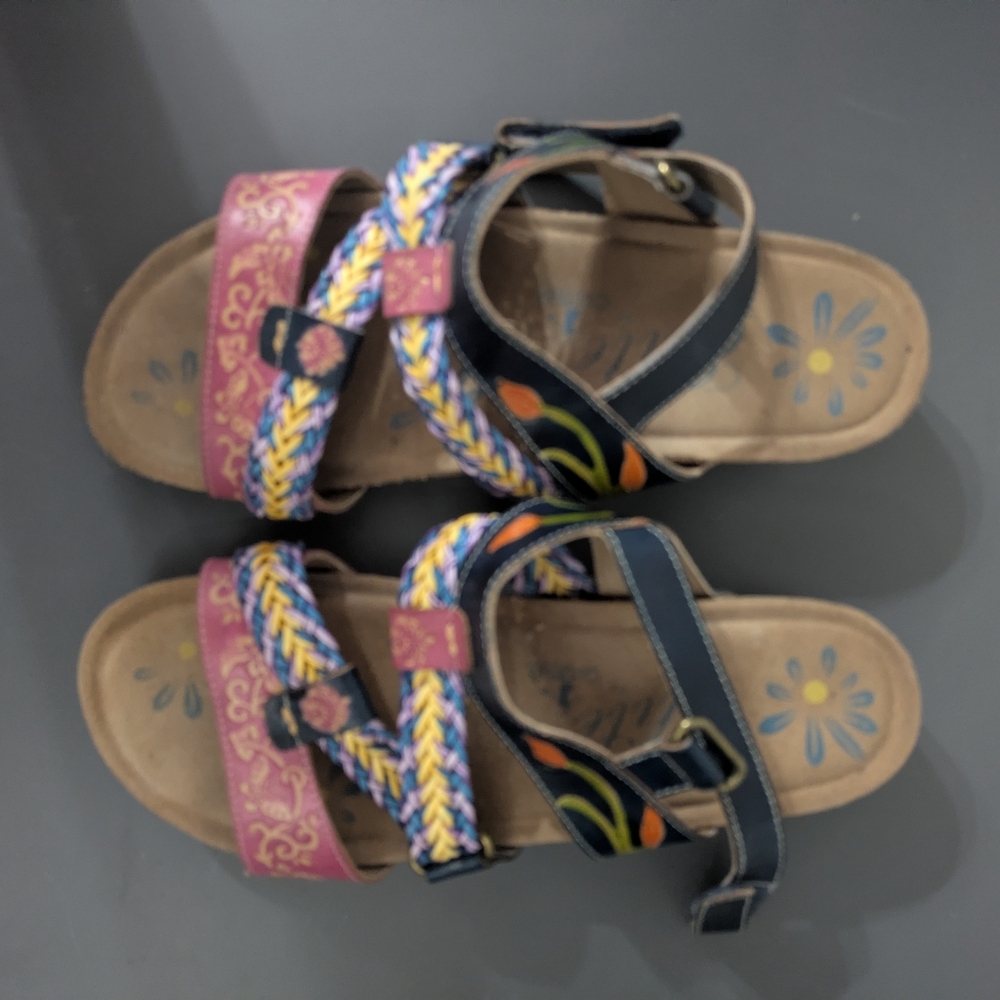 Corkys Multicolor Braided Strap Wedge Sandals - Picture 4 of 8